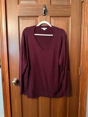 Amazon Essentials V-Neck Sweater in Burgundy